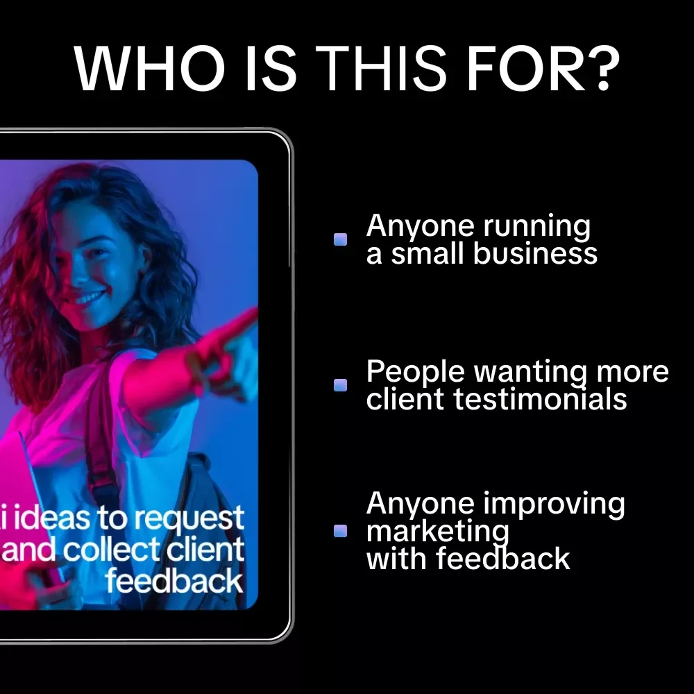 AI Ideas to Request and Collect Client Feedback – eBook for Creative AI Ideas for Client Testimonial Requests