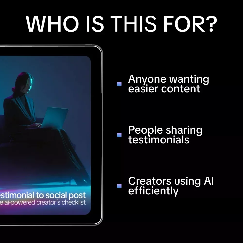 Testimonial to Social Post: The AI-Powered Creator’s Checklist | AI to Turn a Testimonial Into Social Posts | Social Media Content Repurposing Checklist for Creators & Coaches
