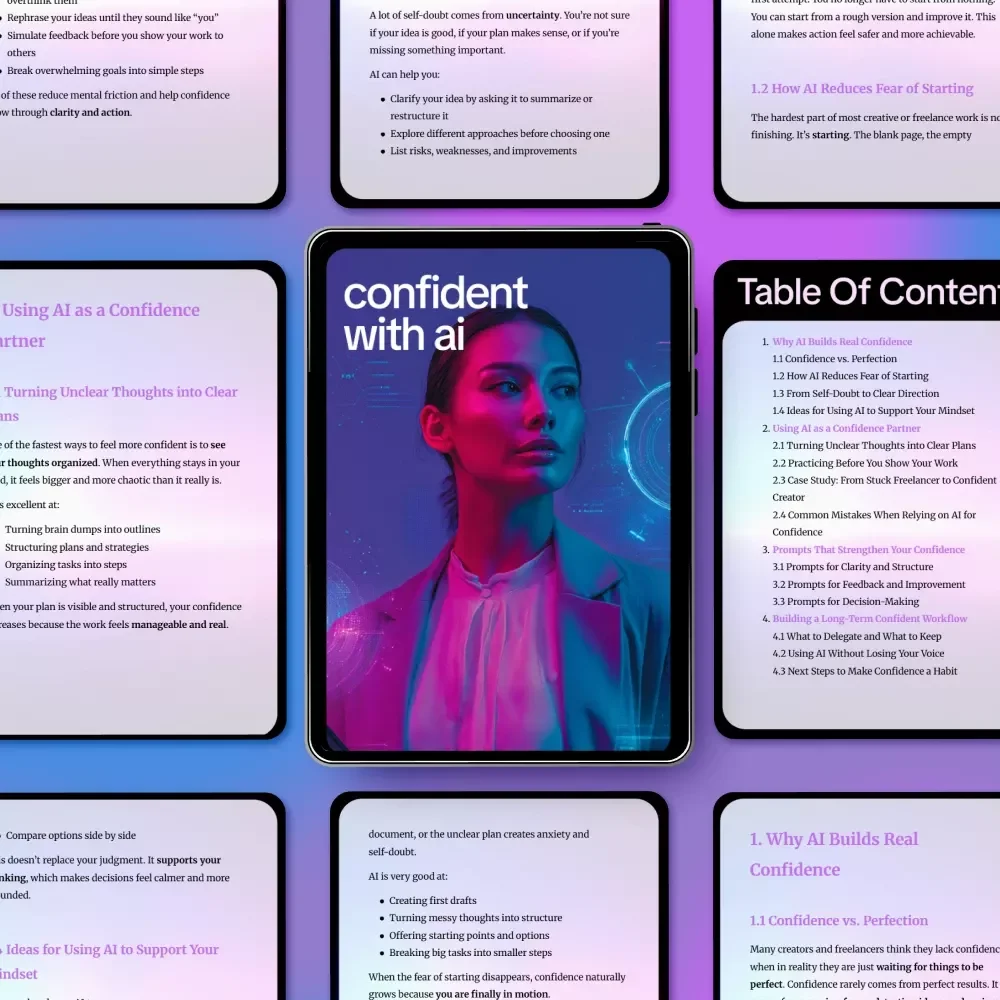 Confident with AI: Digital Download Guide, eBook & Checklist for Boosting Self-Esteem, Overcoming Fear, and Building Lasting Confidence with AI Tools