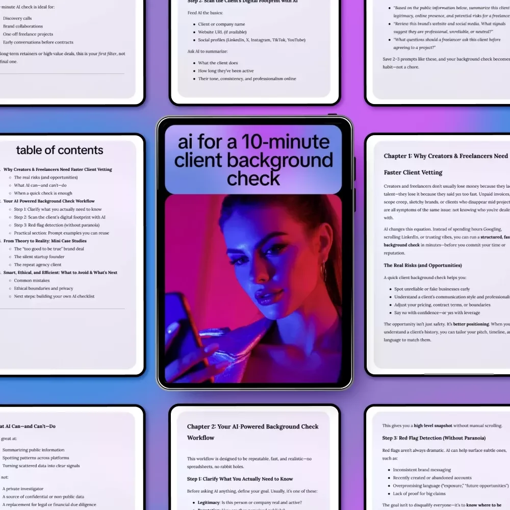 AI for a 10‑Minute Client Background Check | Quick Guide for Freelancers & Creators | AI for Quick Client Background Check