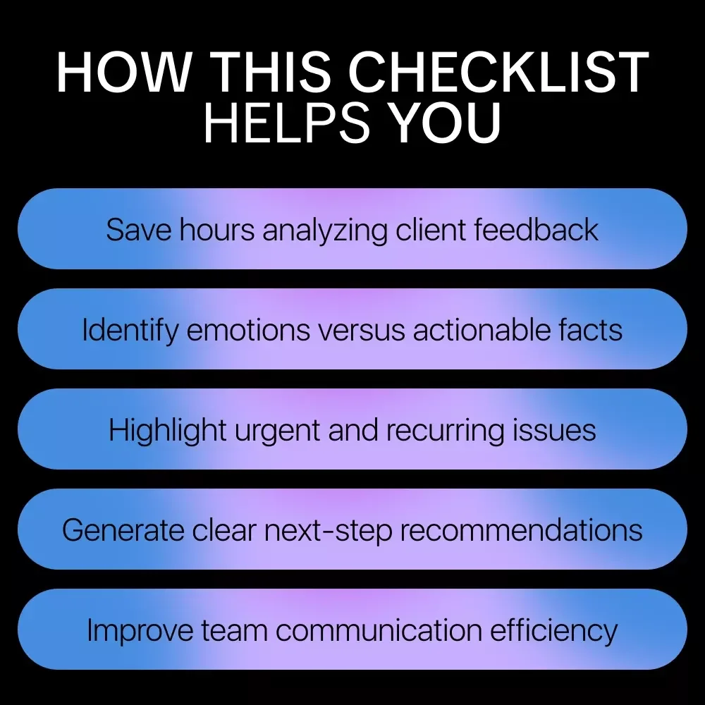 How AI Can Summarize Client Feedback – Digital Download Guide, eBook & Checklist for Efficient Feedback Analysis, Actionable Insights, and Team Productivity