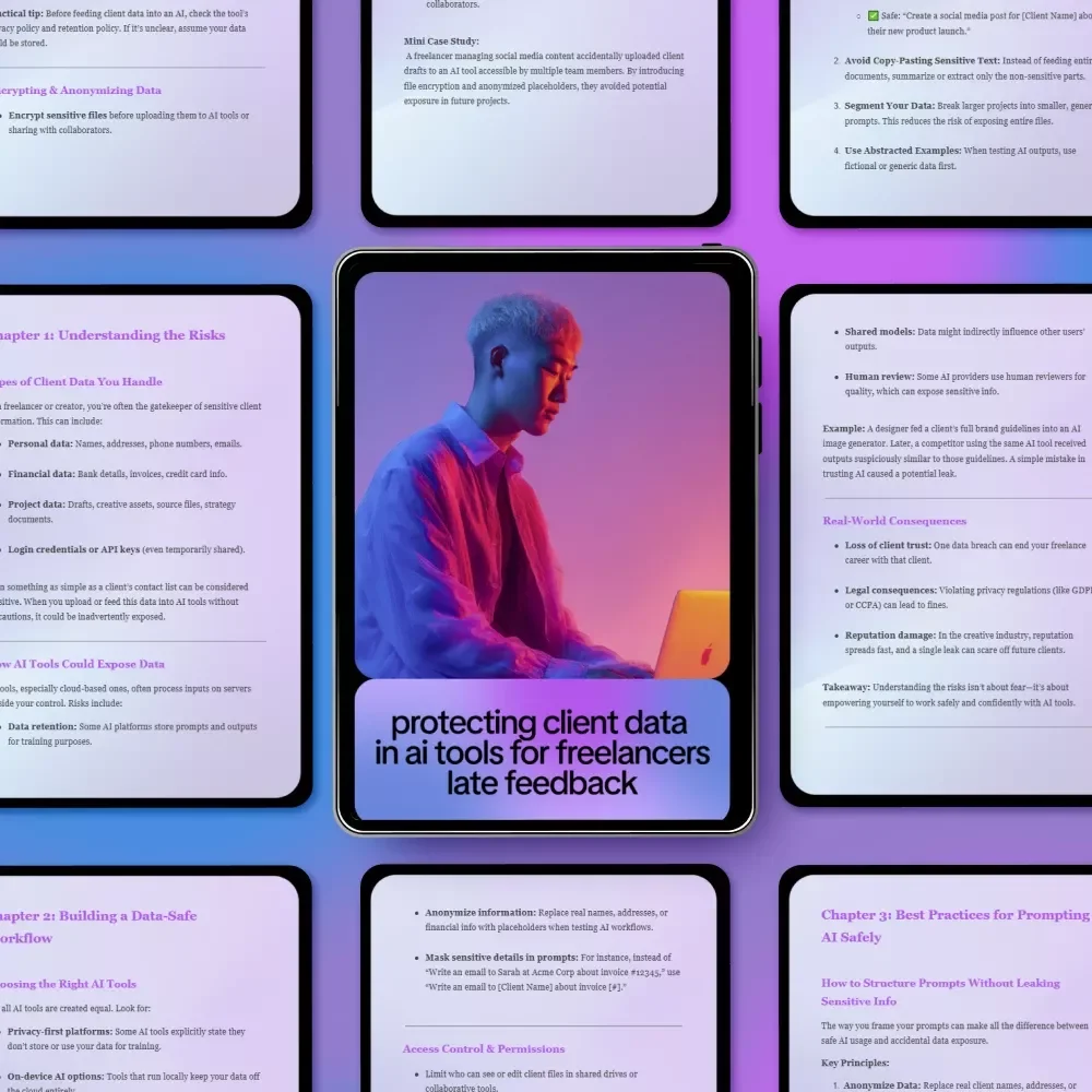 Protecting Client Data in AI Tools for Freelancers – Practical eBook Guide to protecting client data in ai tools, Secure AI Workflows, Ethical Prompting & Data Privacy for Creators