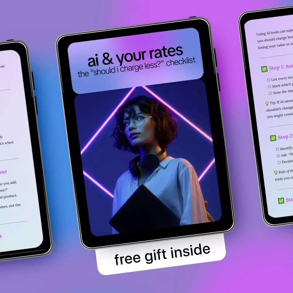 AI & Your Rates: The “Should I Charge Less?” Checklist – Smart Pricing Guide for Freelancers Using AI | should i charge less if i use ai
