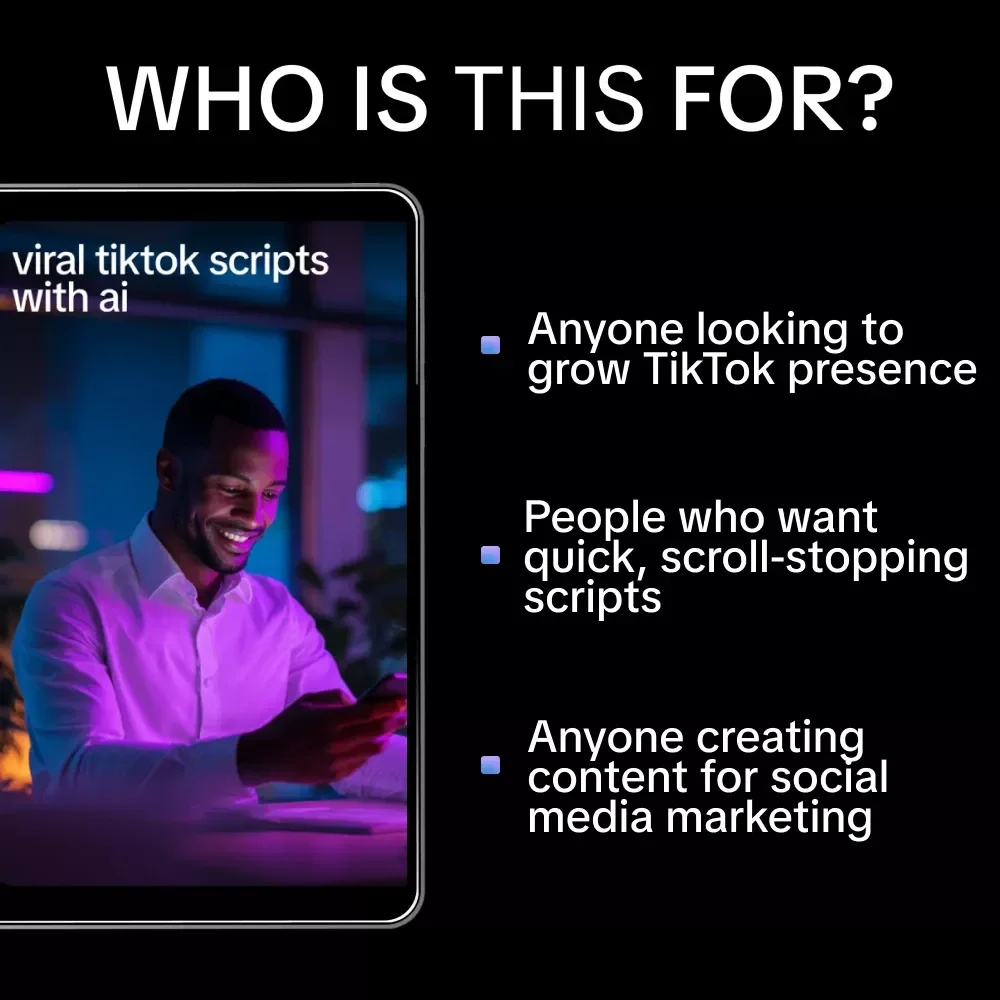 Viral TikTok Scripts With AI – Digital Download Guide, eBook, & Checklist for Content Creators, Social Media Growth, Short-Form Video Marketing