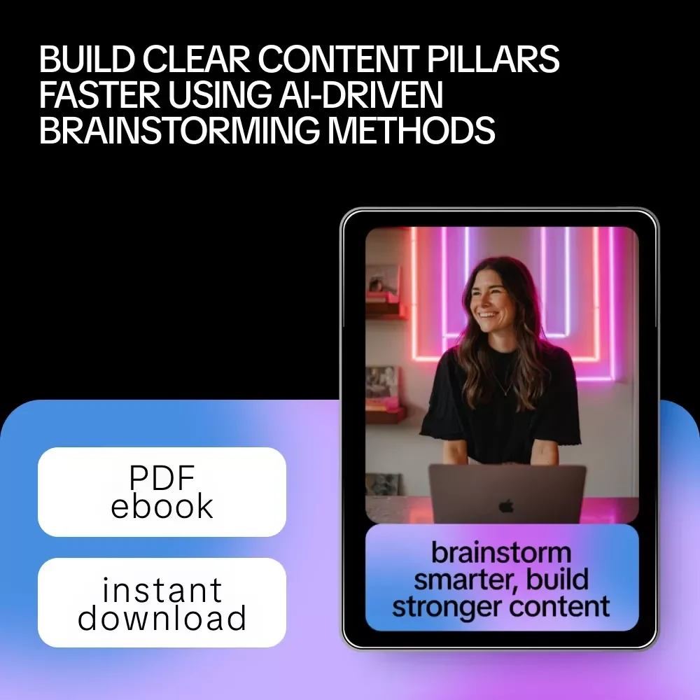 Brainstorm Smarter, Build Stronger Content | Ebook for Creators Using an ai tool for brainstorming content pillars
