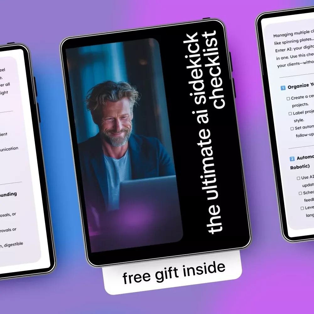 The Ultimate AI Sidekick Checklist | Freelancer & Creator Client Management Guide, AI Productivity Workflow, Digital Download eBook
