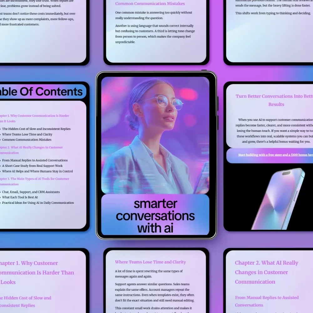 Smarter Conversations with AI – Practical eBook Guide to ai tools for customer communication for Support, Email & Customer Experience Teams