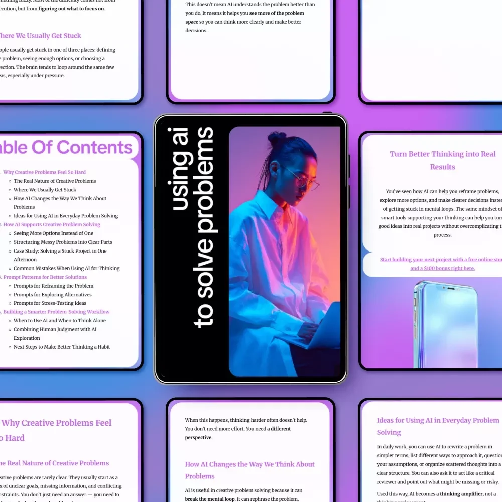Using AI to Solve Problems – Practical Guide on how ai helps creative problem solving for Thinkers, Creators & Professionals