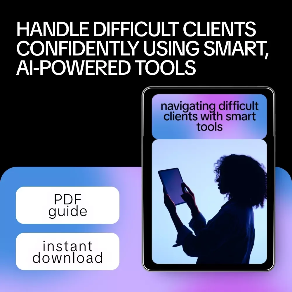 Navigating Difficult Clients with Smart Tools – AI-Powered Client Communication Guide, Freelancer eBook, Boundary-Setting Checklist, Managing Expectations and Scope Creep Digital Download