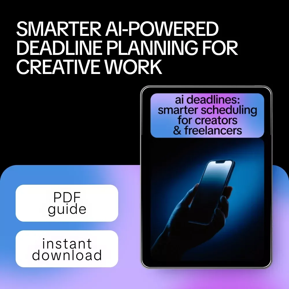 AI Deadlines: Smarter Scheduling for Creators & Freelancers – AI Productivity Guide for Time Management, Scheduling & Freelance Workflow (Digital Download)