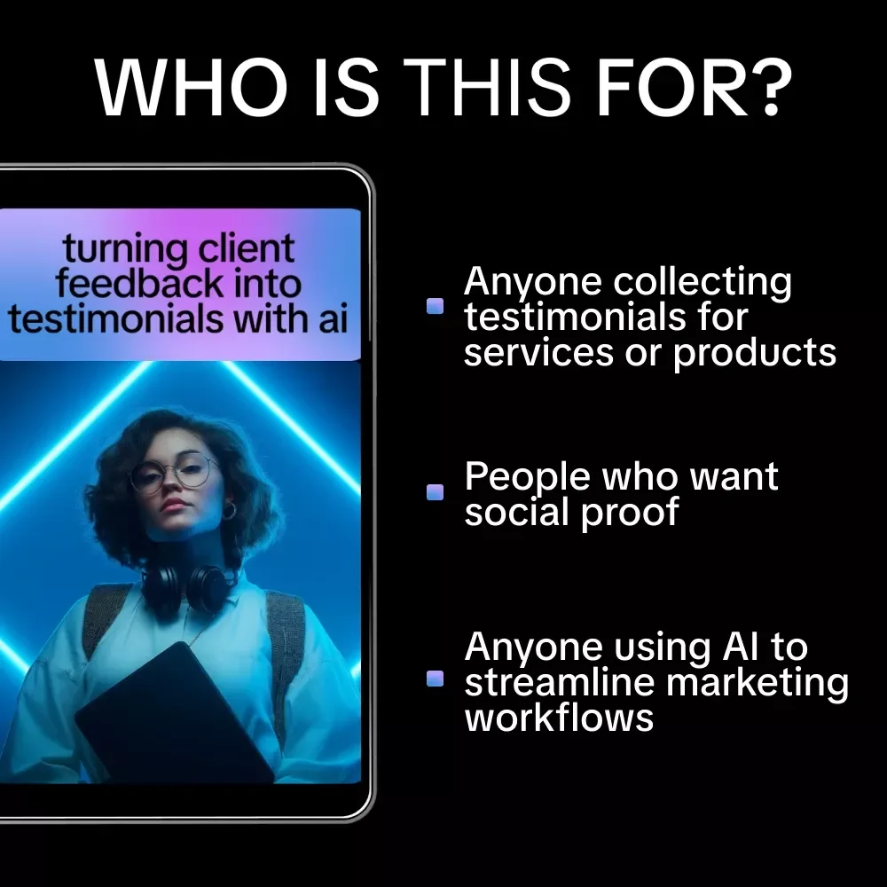 Turning Client Feedback Into Testimonials With AI | Digital Guide for Creators, Coaches & Online Businesses | AI Marketing eBook + Checklist Download