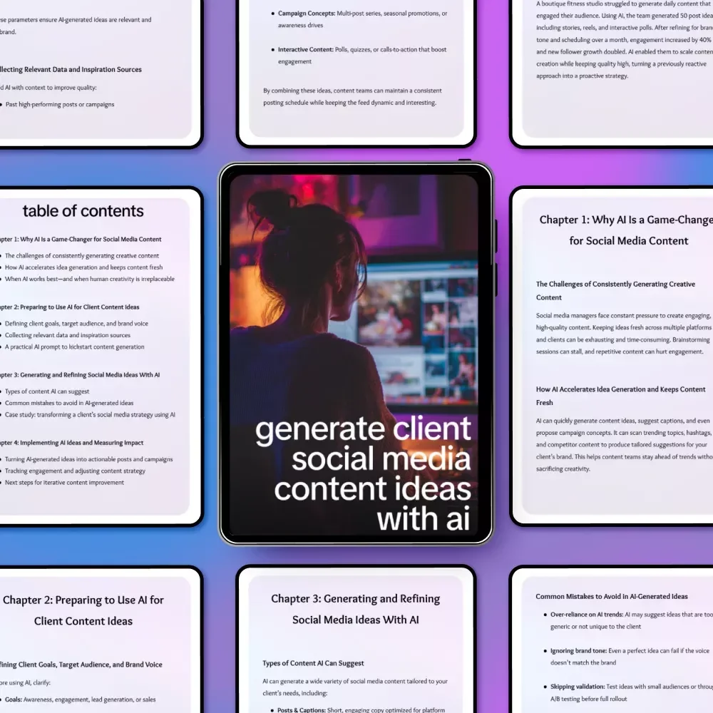 Generate Client Social Media Content Ideas with AI – AI Social Media Content Ideas for Clients Guide