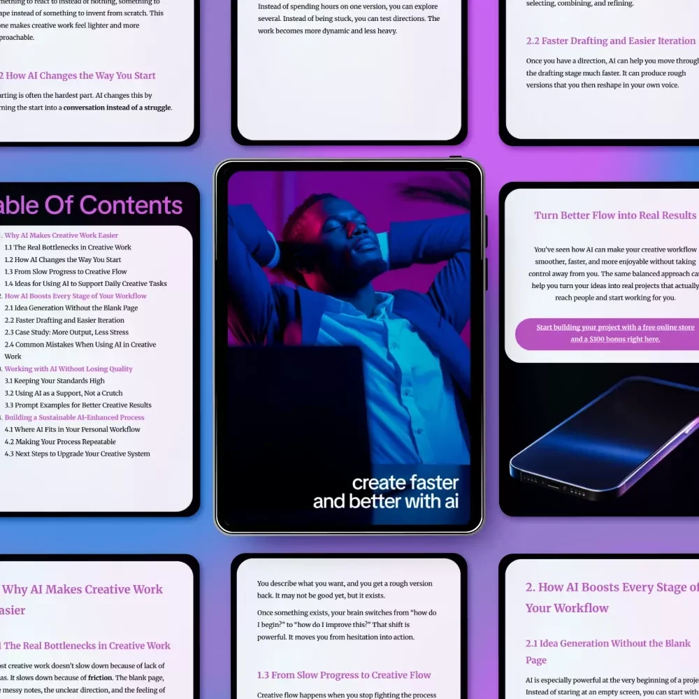 Create Faster and Better with AI – Practical Guide on how ai boosts creative workflows for Writers, Designers & Creators