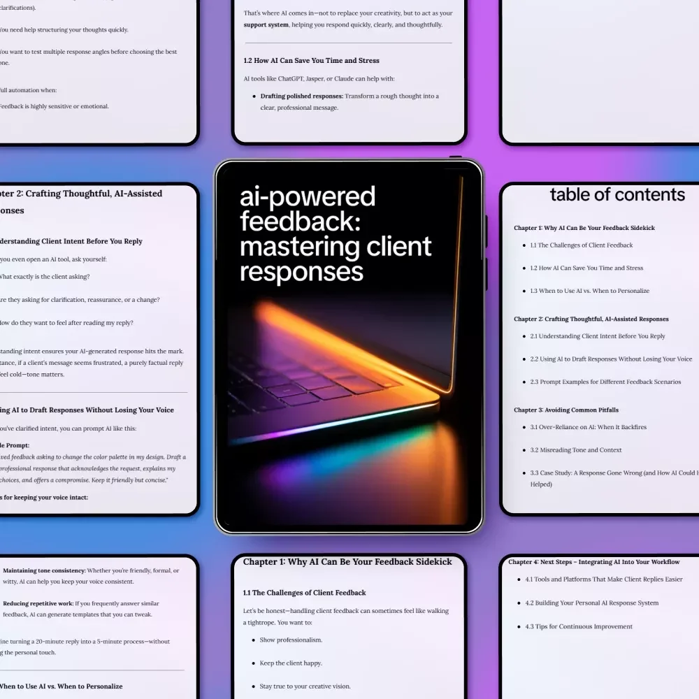 AI-Powered Feedback: Mastering Client Responses – Smart AI Client Feedback Guide, Professional Response Templates, Digital Download for Freelancers & Creatives