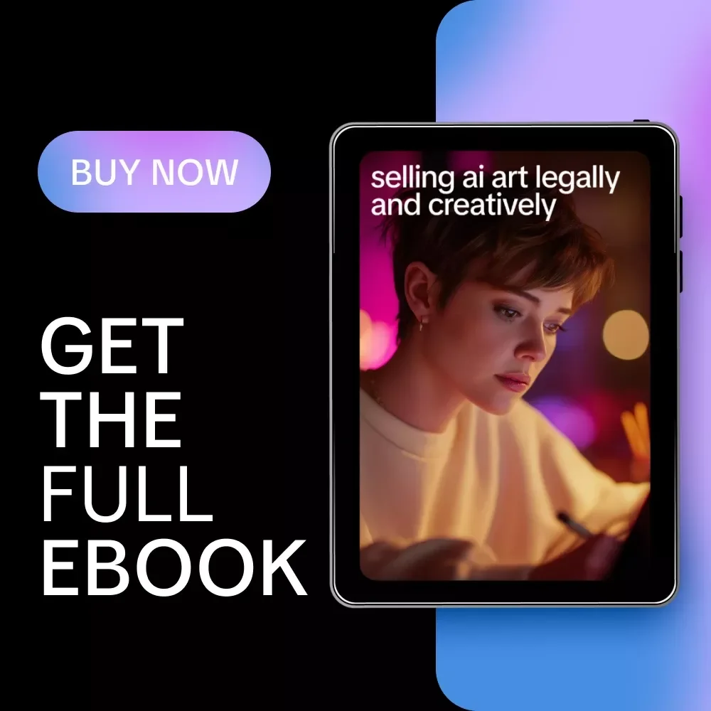 Selling AI Art Legally and Creatively – Ebook Guide | Can You Sell AI Generated Art, Copyright, Prompts & Marketplaces