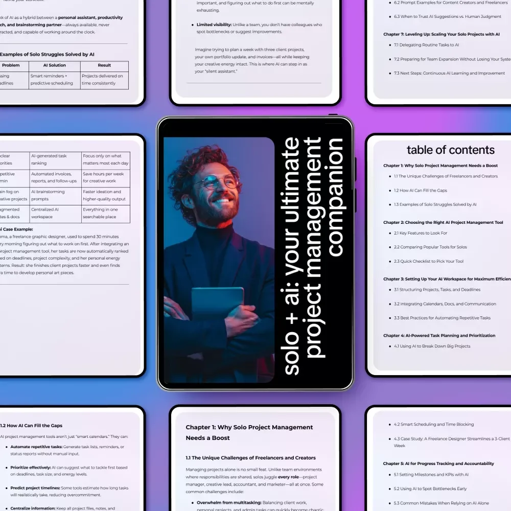 Solo + AI: Your Ultimate Project Management Companion | AI Project Management Guide for Freelancers, Creators & Solopreneurs | Digital Download eBook