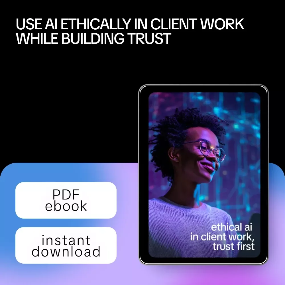 Ethical AI in Client Work, Trust First – Practical Guide to the Ethical Use of AI in Client Work for Freelancers, Consultants & Agencies (eBook Download)