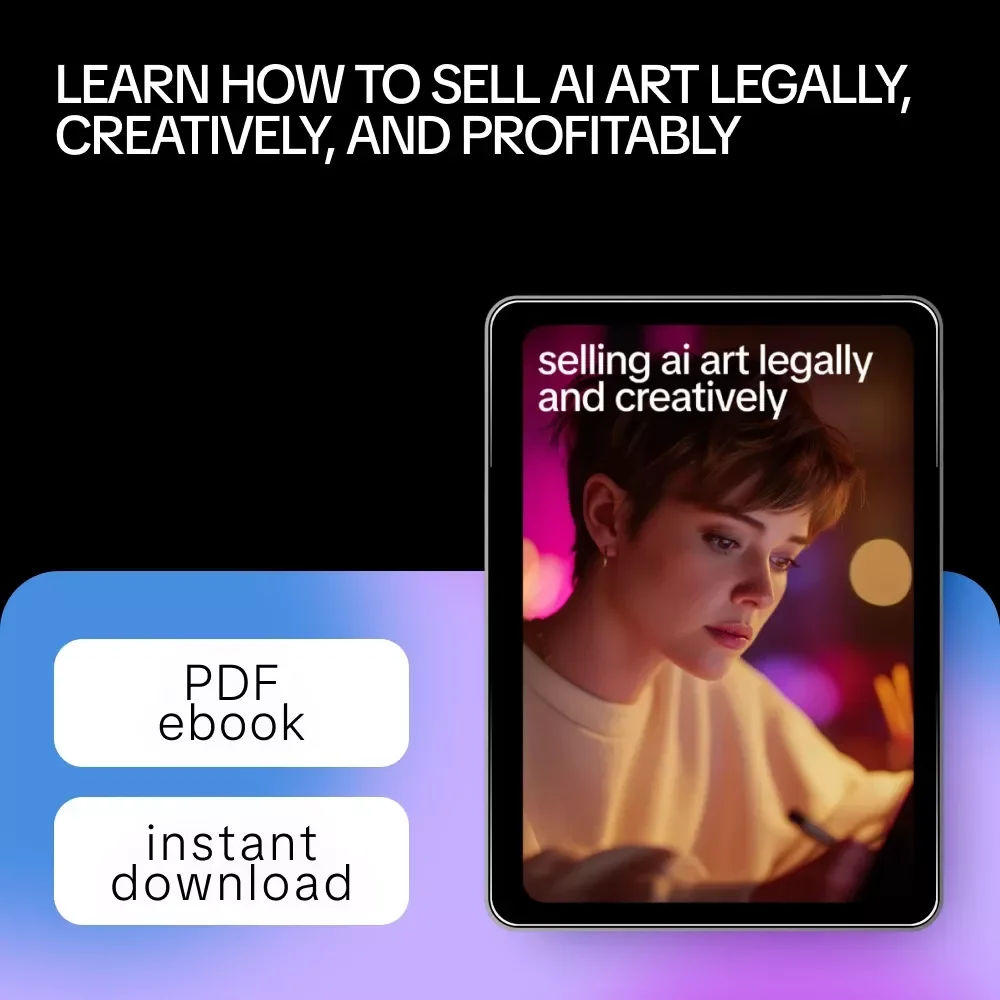 Selling AI Art Legally and Creatively – Ebook Guide | Can You Sell AI Generated Art, Copyright, Prompts & Marketplaces