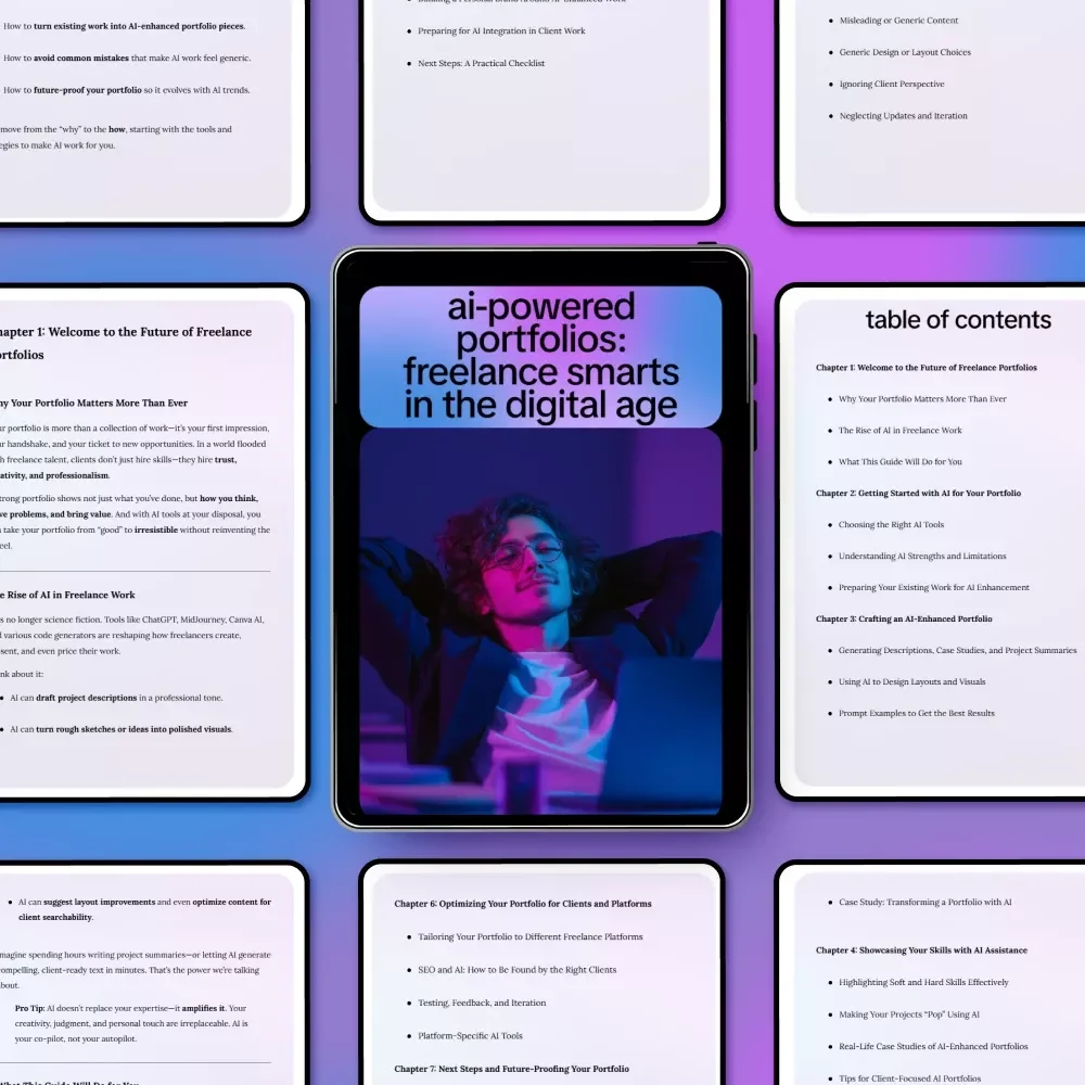 AI-Powered Portfolios: Freelance Smarts in the Digital Age | Freelance Portfolio Guide, AI Tools for Freelancers, Digital Download eBook, Client-Ready Portfolio Checklist