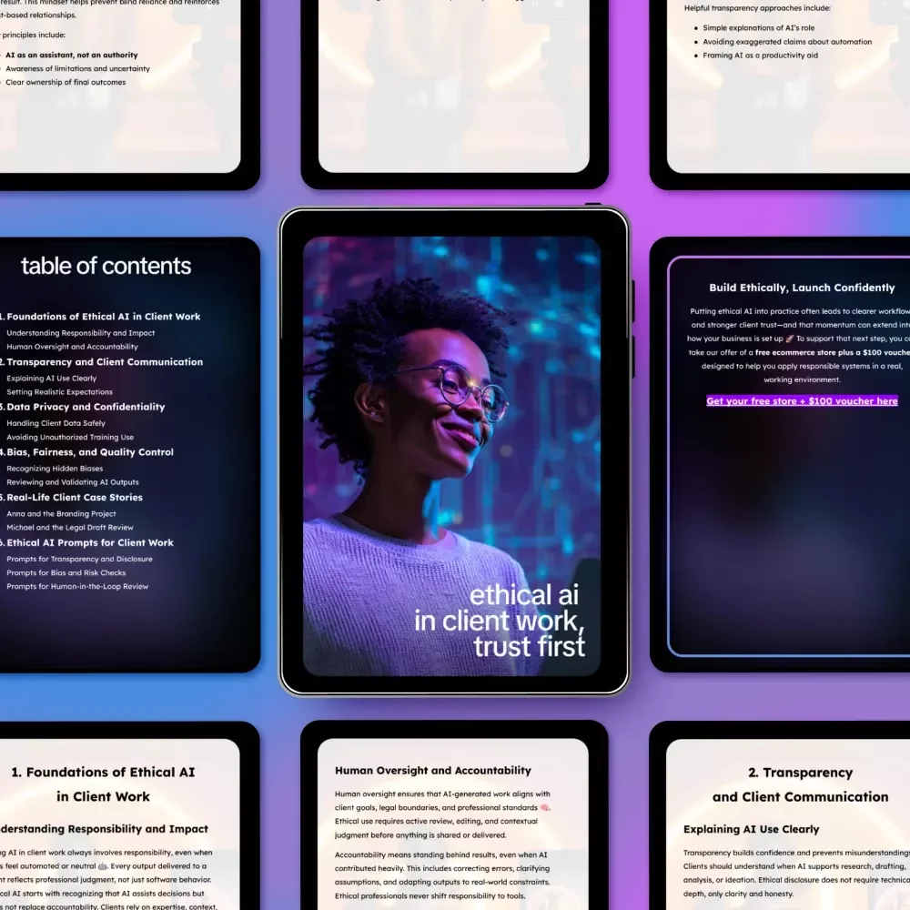 Ethical AI in Client Work, Trust First – Practical Guide to the Ethical Use of AI in Client Work for Freelancers, Consultants & Agencies (eBook Download)