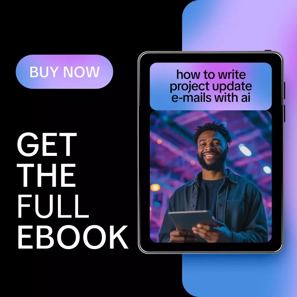 How to Write Project Update E-mails with AI | Digital Guide, AI Writing Prompts, Professional Project Communication eBook, Instant Download