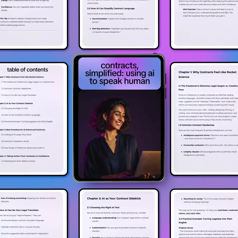 Contracts, Simplified: Using AI to Speak Human – A Practical Guide for Freelancers & Creatives | ai to simplify contract language Made Easy
