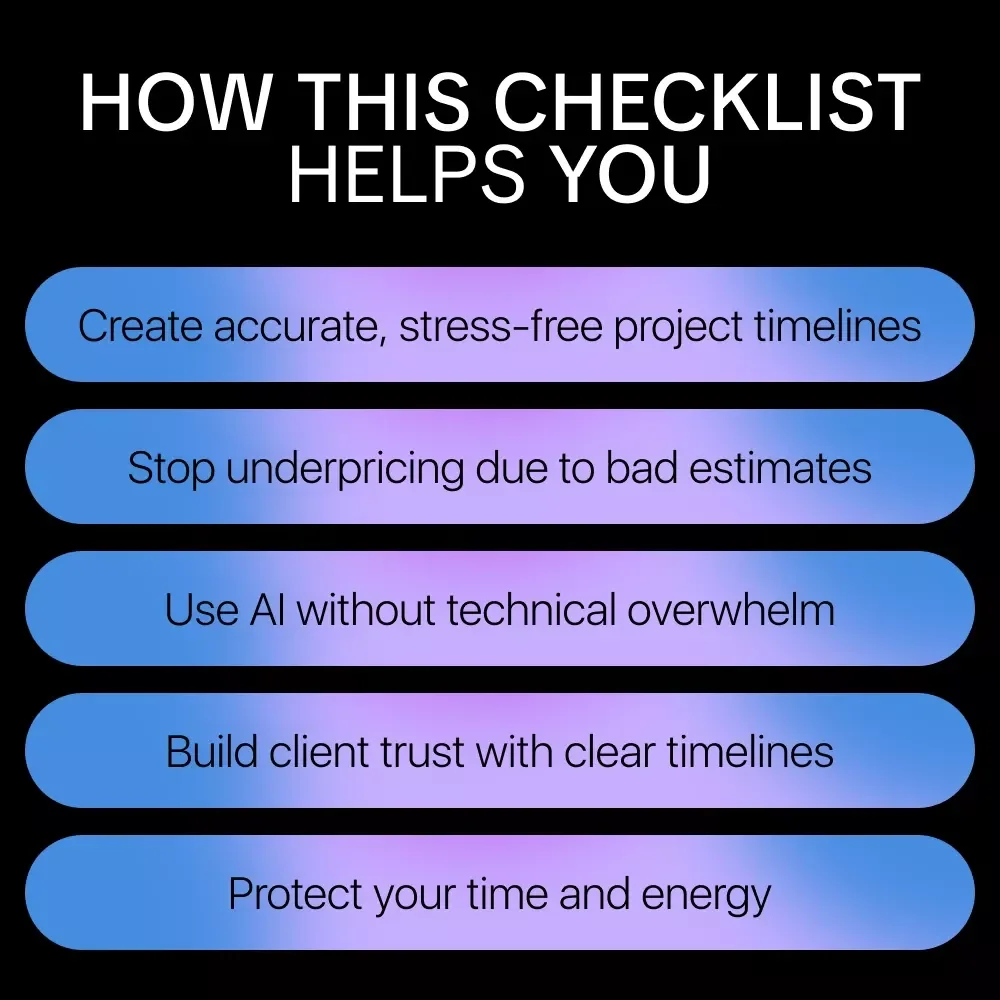 AI-Powered Time Wizardry: A Freelance Checklist – Smart AI Project Time Estimation Guide, Freelance Productivity Planner, Digital Download for Creatives & Solopreneurs