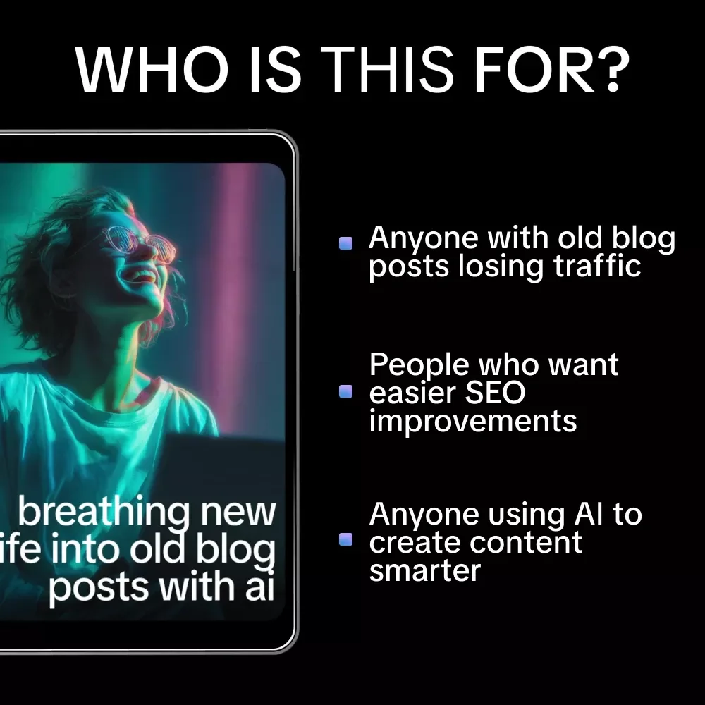 Breathing New Life Into Old Blog Posts With AI | Blog Content Refresh Guide, SEO Update Checklist, Digital Marketing eBook for Bloggers
