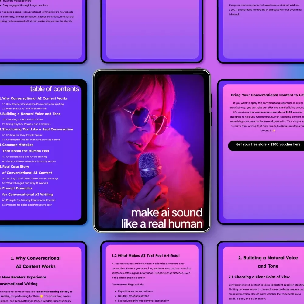 Make AI Sound Like a Real Human: The Ultimate Guide on How to Make AI Content Sound Conversational eBook for Writers, Marketers, and Content Creators