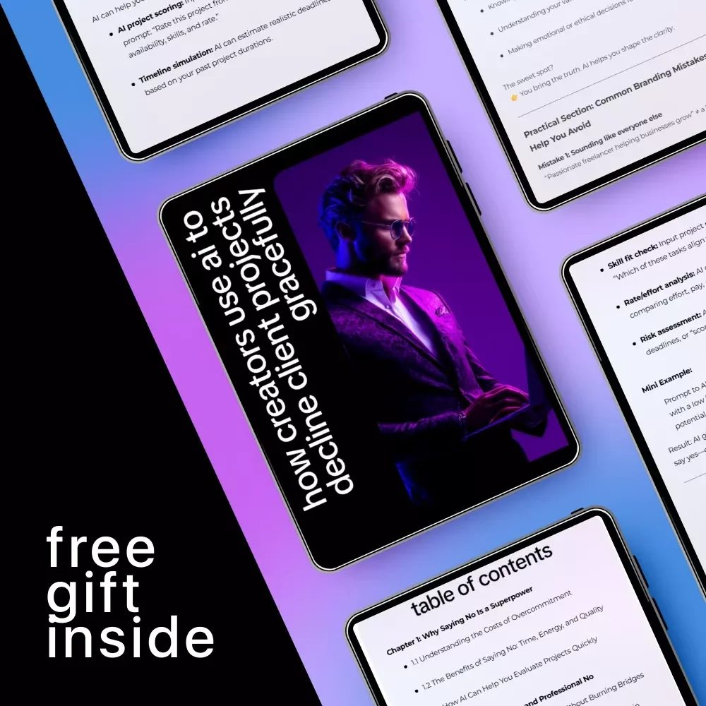 How Creators Use AI to Decline Client Projects Gracefully | AI Guide for Freelancers, Digital Download eBook, Creator Business Toolkit
