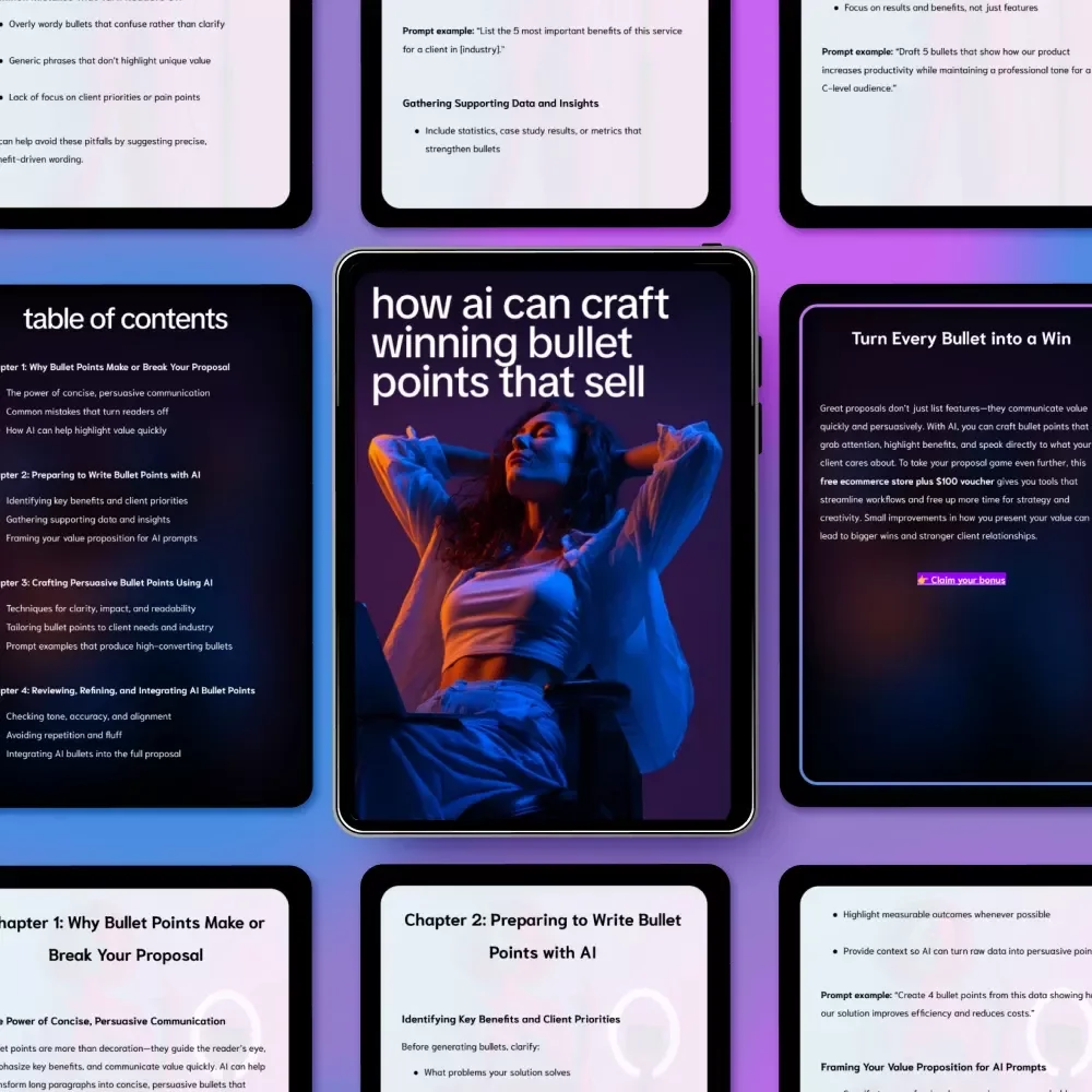 How AI Can Craft Winning Bullet Points That Sell | Smart Guide with AI Tips for Proposal Bullet Points That Sell | Digital Download for Consultants, Freelancers & Business Owners
