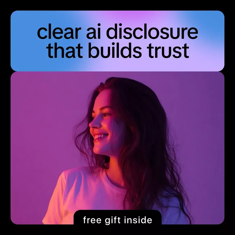 Clear AI Disclosure That Builds Trust | Practical eBook with ai disclosure statement examples for Websites, Marketing & Digital Products