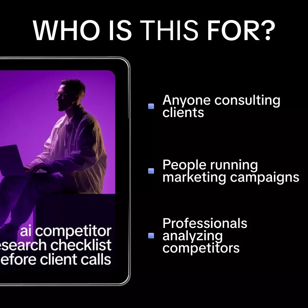 AI Competitor Research Checklist Before Client Calls – Digital Download to Use AI to Research Client's Competitors Before Call | Market Analysis Guide