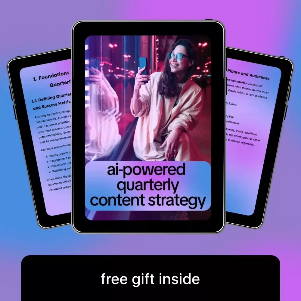 AI-Powered Quarterly Content Strategy Guide – Use AI to Generate a Quarterly Content Strategy for 90-Day Plans, Calendars, and Marketing Success