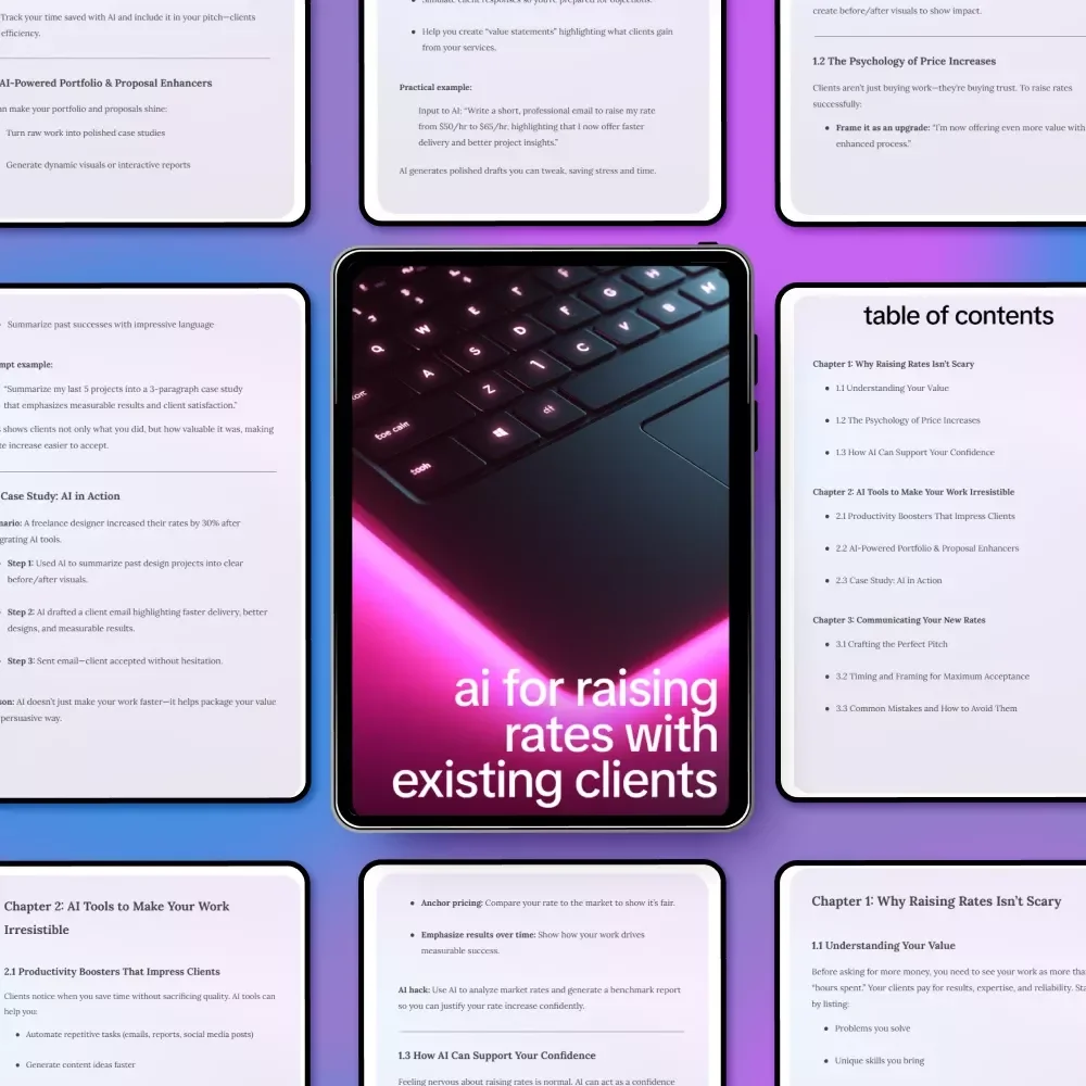 Ai For Raising Rates With Existing Clients | AI Pricing Strategy Guide for Freelancers, Consultants & Service Providers | Digital Download eBook