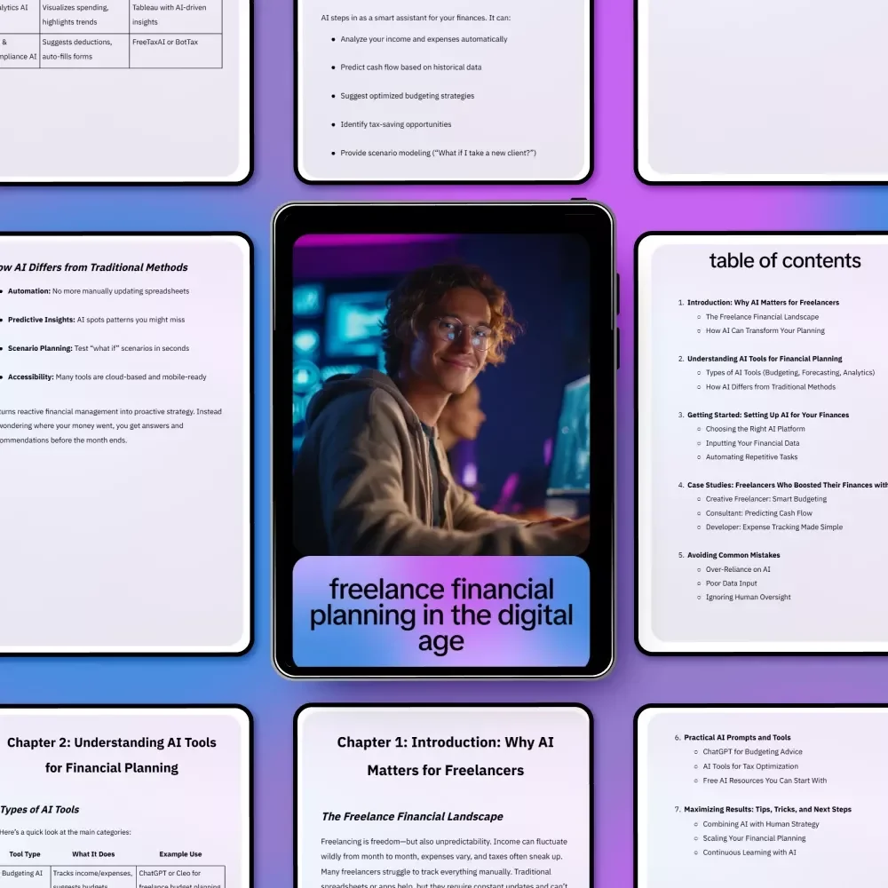 Freelance Financial Planning in the Digital Age – AI-Powered Money Guide for Freelancers, Smart Budgeting, Cash Flow & Future-Ready Planning