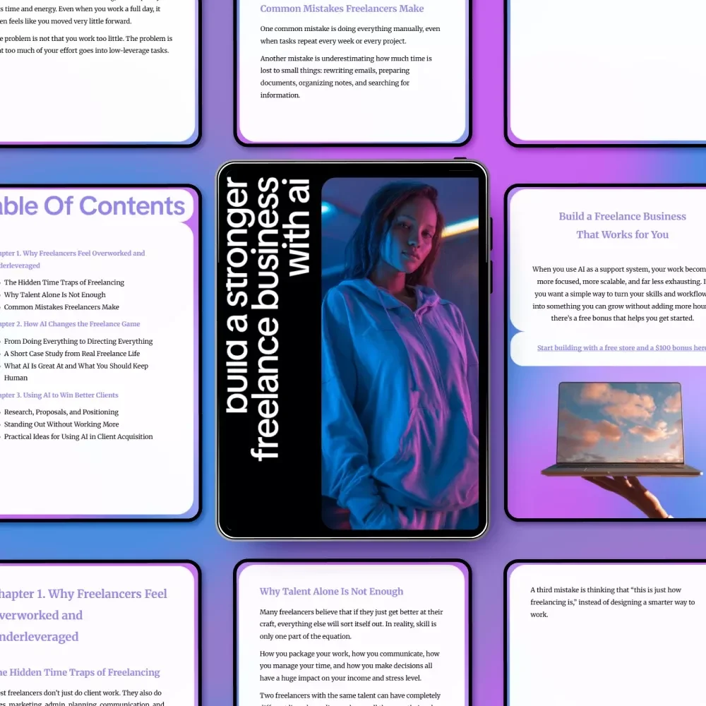 Build a Stronger Freelance Business with AI – Practical eBook Guide on what ai can do for freelancers to Work Smarter, Win Better Clients & Avoid Burnout