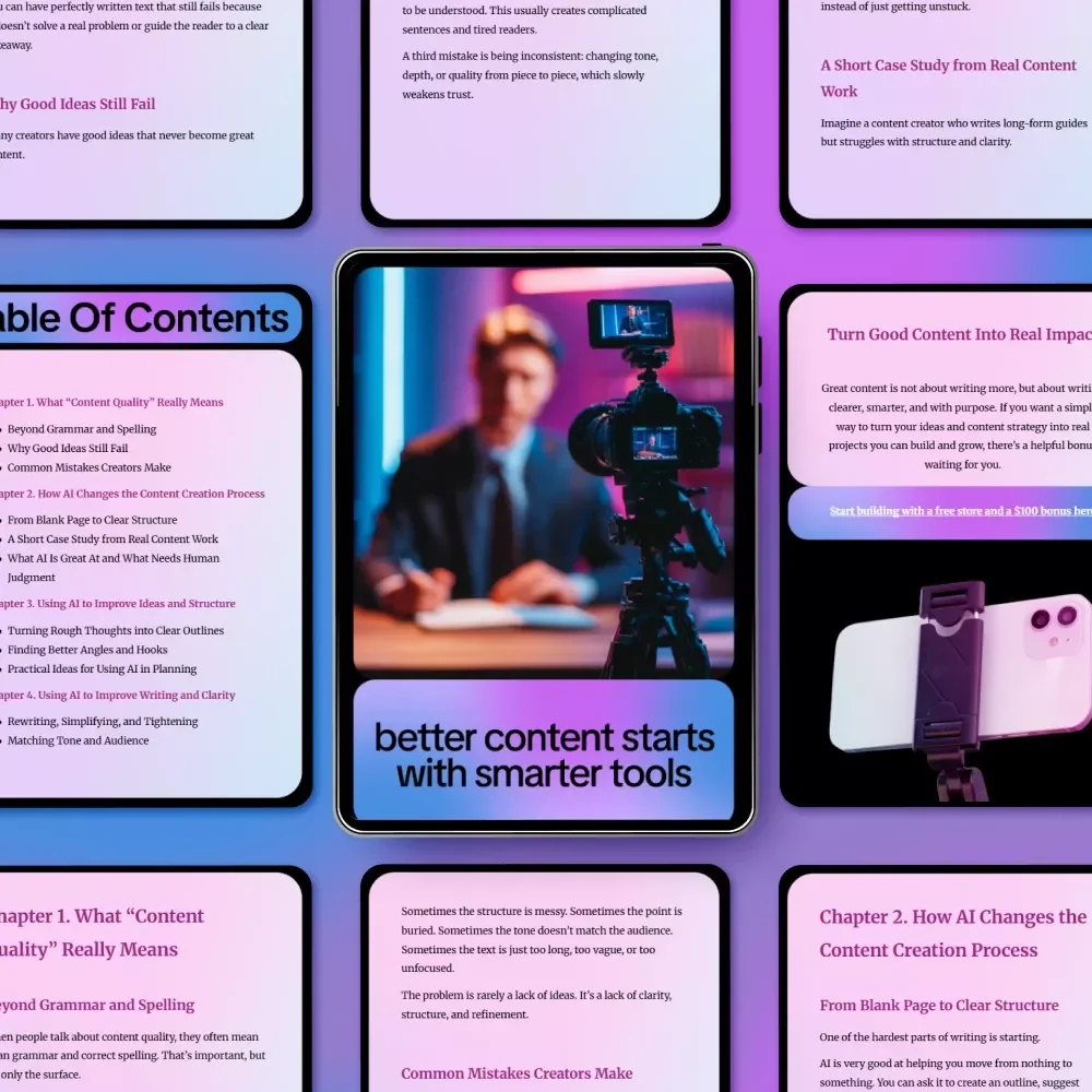 Better Content Starts with Smarter Tools – An eBook on How AI Improves Content Quality for Creators, Marketers & Writers