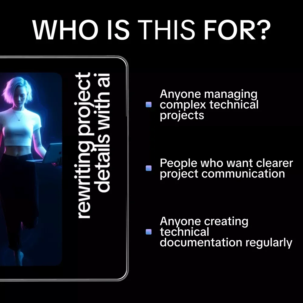 Rewriting Project Details with AI | Ebook for ai help for rewriting technical project details, Clear Technical Writing & Smarter Project Communication