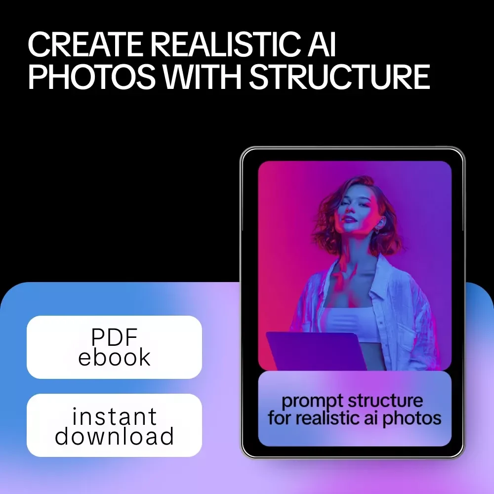 Prompt Structure for Realistic AI Photos – Professional Prompt Framework Ebook for Lifelike AI Photography Results
