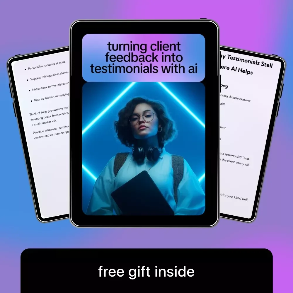 Turning Client Feedback Into Testimonials With AI | Digital Guide for Creators, Coaches & Online Businesses | AI Marketing eBook + Checklist Download