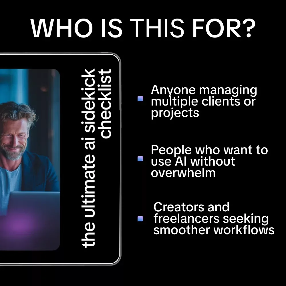 The Ultimate AI Sidekick Checklist | Freelancer & Creator Client Management Guide, AI Productivity Workflow, Digital Download eBook