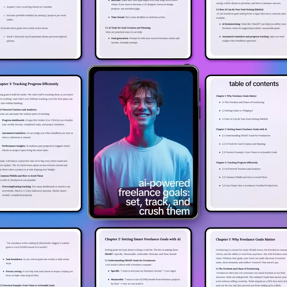 AI-Powered Freelance Goals: Set, Track, and Crush Them – Smart Goal Setting Guide for Freelancers, Productivity & AI Planning Digital Download