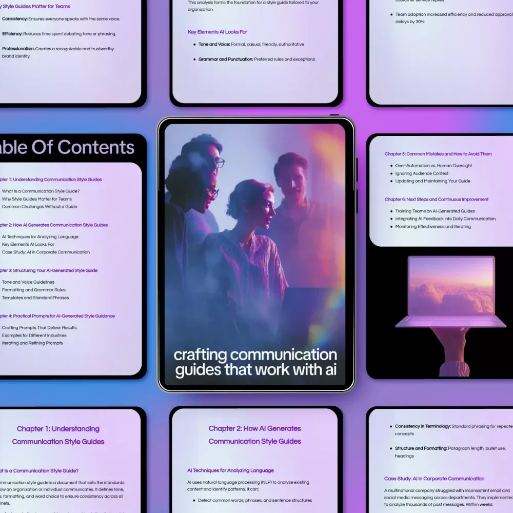 Crafting Communication Guides That Work with AI | Practical eBook on how ai can generate communication style guides for Teams & Brands