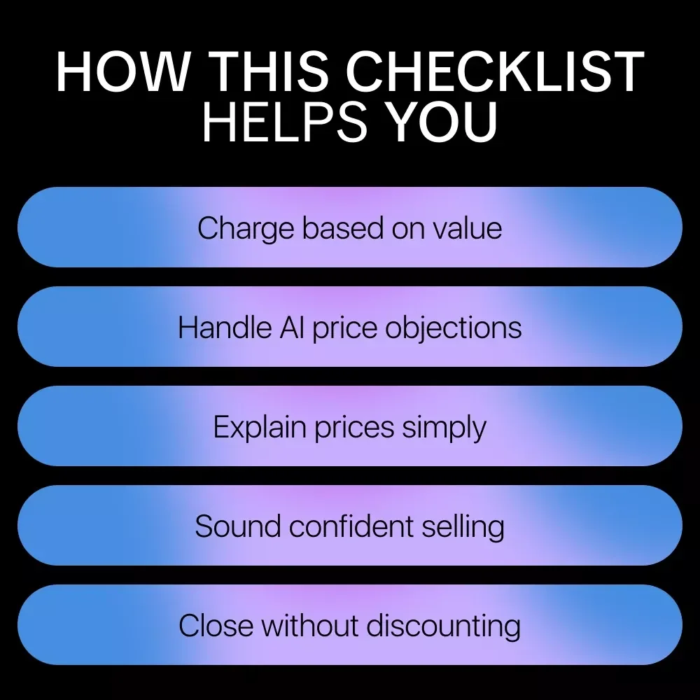 How to Justify Your Price to Clients – Value-Based Checklist for Consultants & Freelancers | how to justify ai pricing to clients