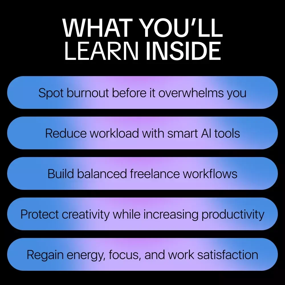 AI to the Rescue: Preventing Freelance Burnout | AI Productivity Guide for Freelancers, Digital Download eBook on Workflow, Time Management & Creative Balance