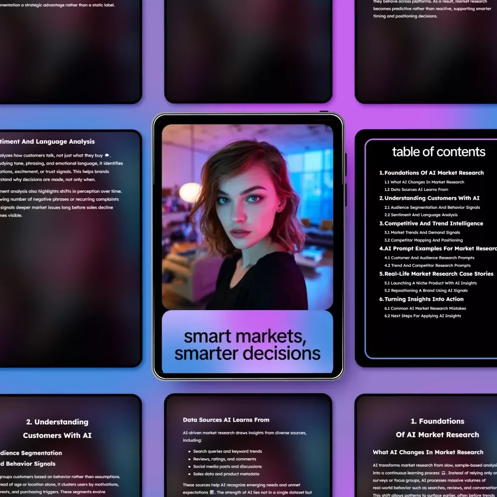 Smart Markets, Smarter Decisions | AI Market Research Guide, Business Strategy eBook, Digital Download for Entrepreneurs & Marketers