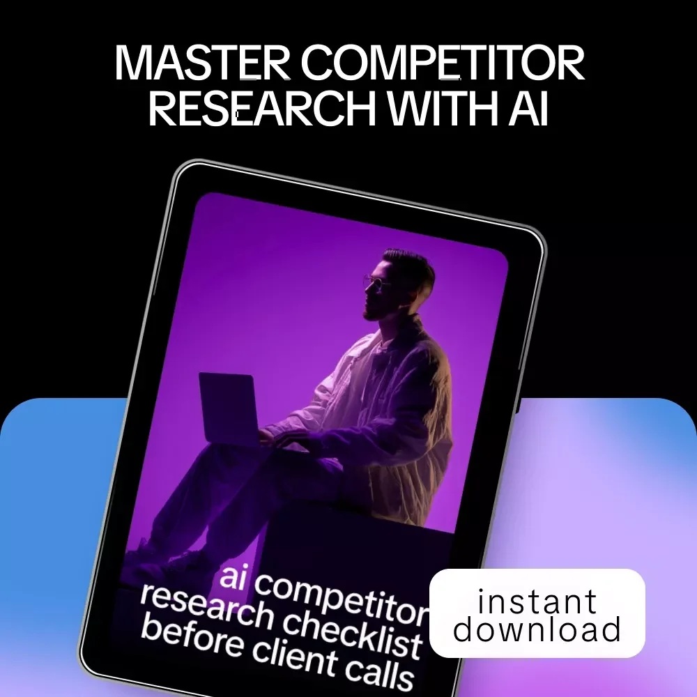 AI Competitor Research Checklist Before Client Calls – Digital Download to Use AI to Research Client's Competitors Before Call | Market Analysis Guide