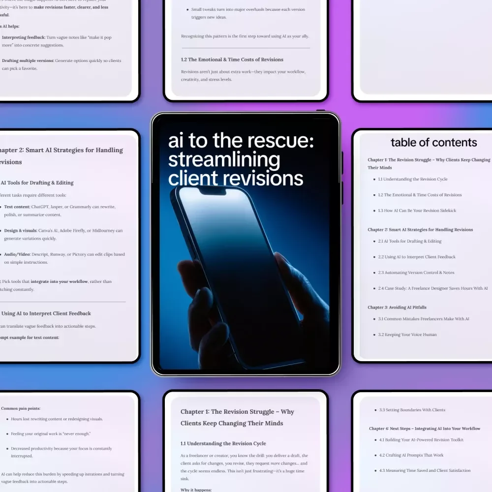 AI to the Rescue: Streamlining Client Revisions – AI Workflow Guide for Freelancers, Designers & Creatives to Handle Client Feedback Faster