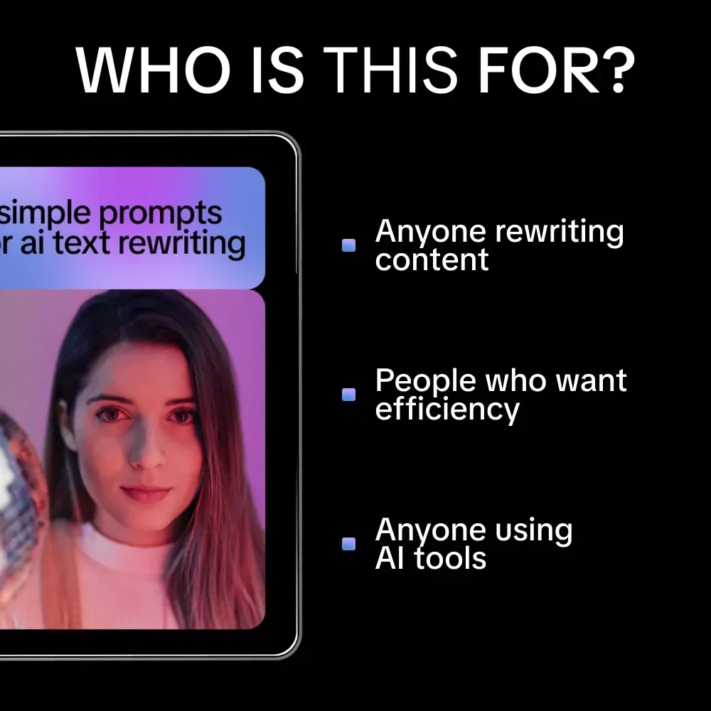Simple Prompts for AI Text Rewriting | Easy Guide with Simple Prompts for Rewriting Text | Beginner-Friendly AI Writing eBook